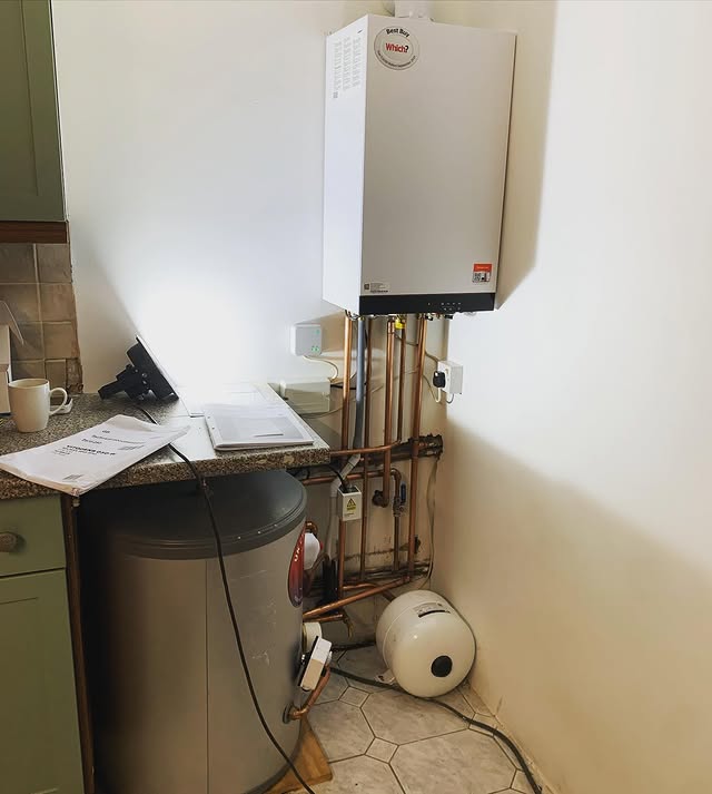 Combi boiler installed in a kitchen